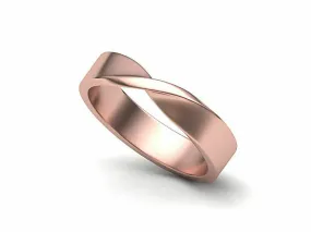 14k Ring Solid Rose Gold Ladies Jewelry Elegant Simple Front Twist Design CGR65R