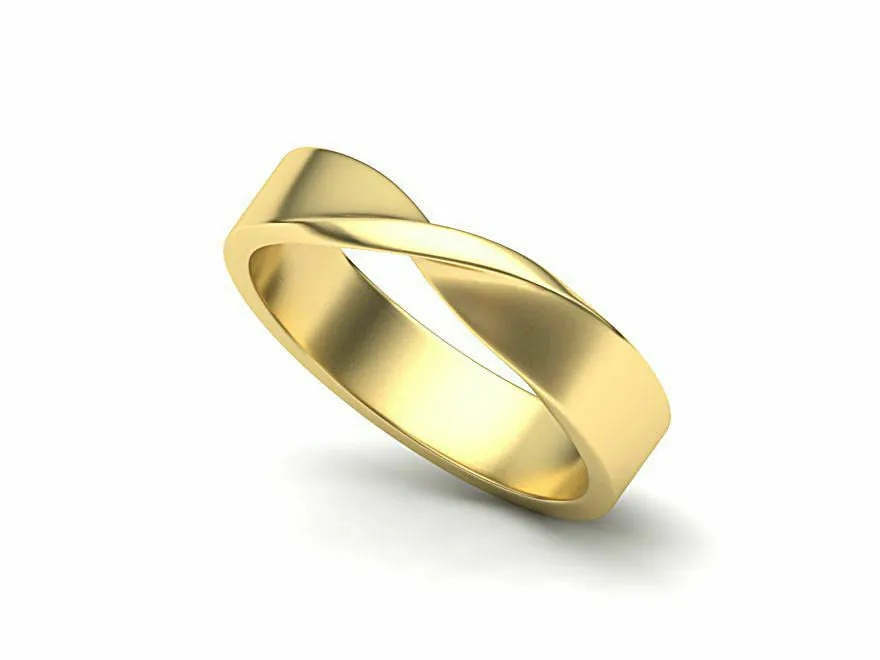 14k Ring Solid Yellow Gold Ladies Jewelry Elegant Front Twist Design CGR65