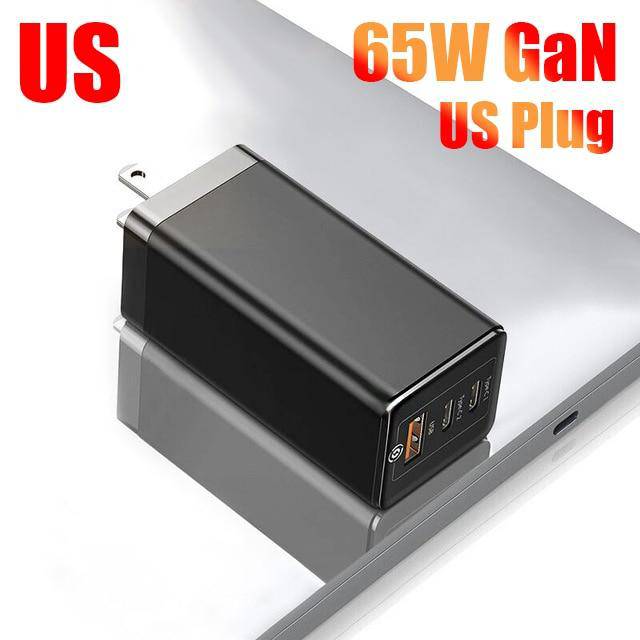 65W GaN Charger Quick Charge QC4.0 QC PD3.0 PD USB C Type C Fast Charger For Samsung Macbook iPhone