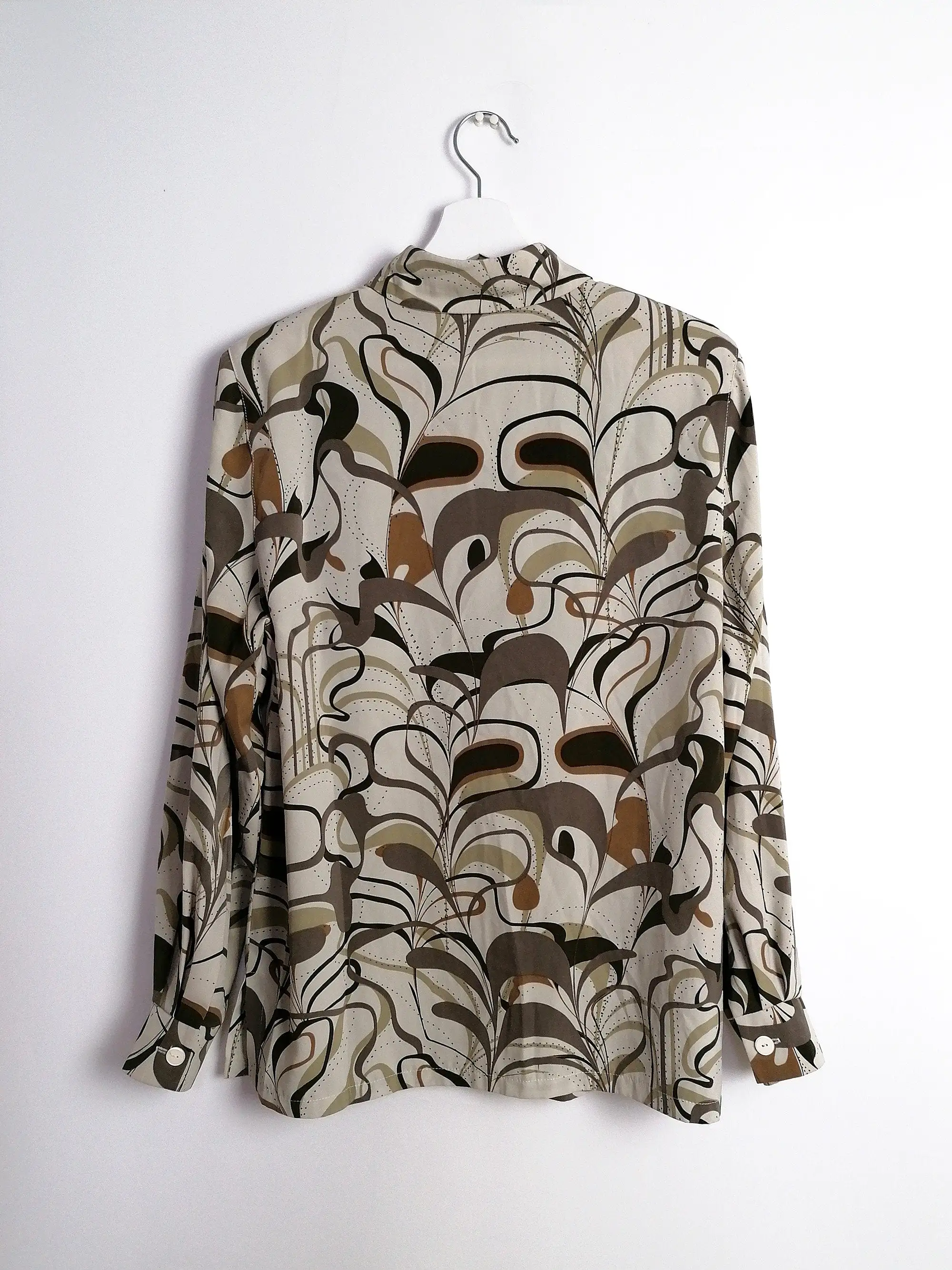 80's Abstract Print Patterned Blouse