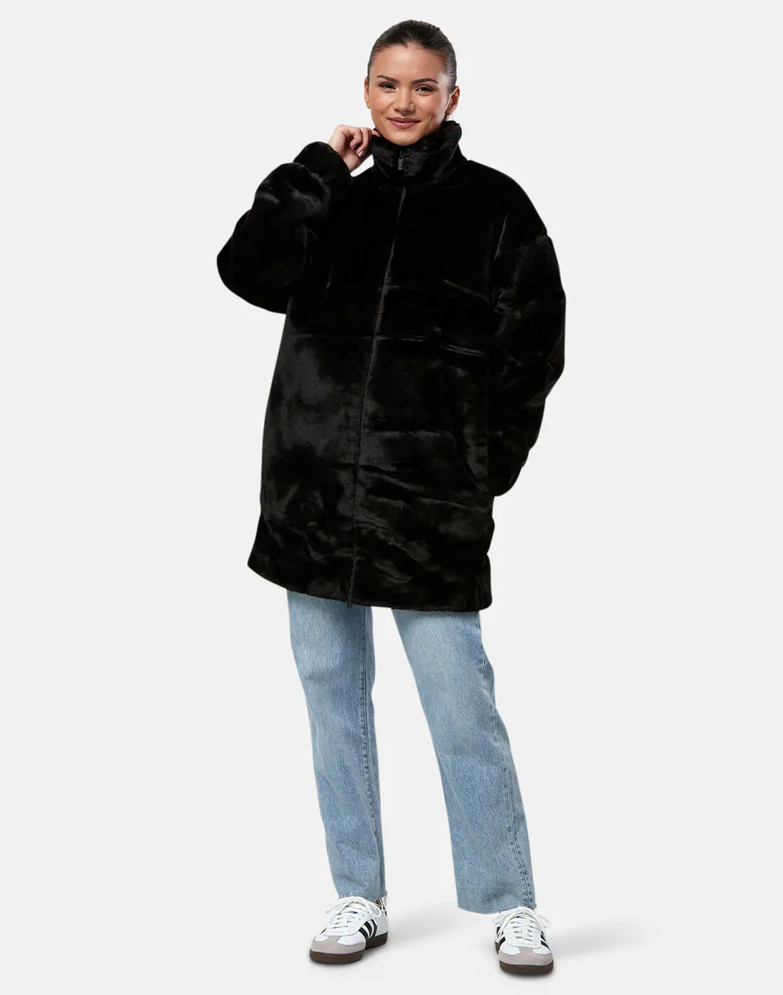 adidas Originals Womens Faux Fur Jacket