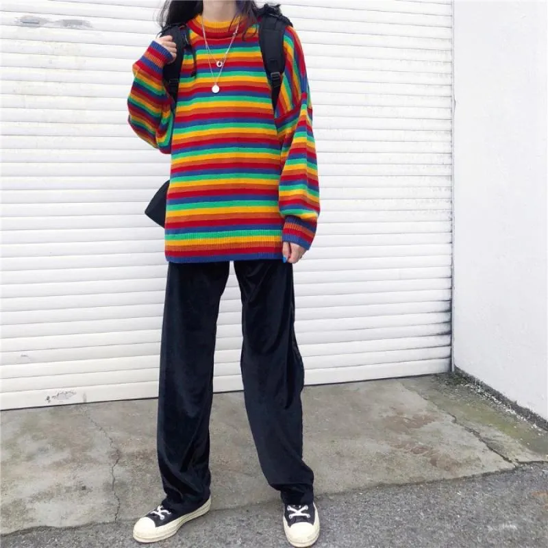 Aesthetic Rainbow Sweater