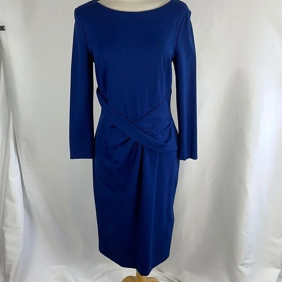 Armani CollezioniBlue Twist Front Knit Dress