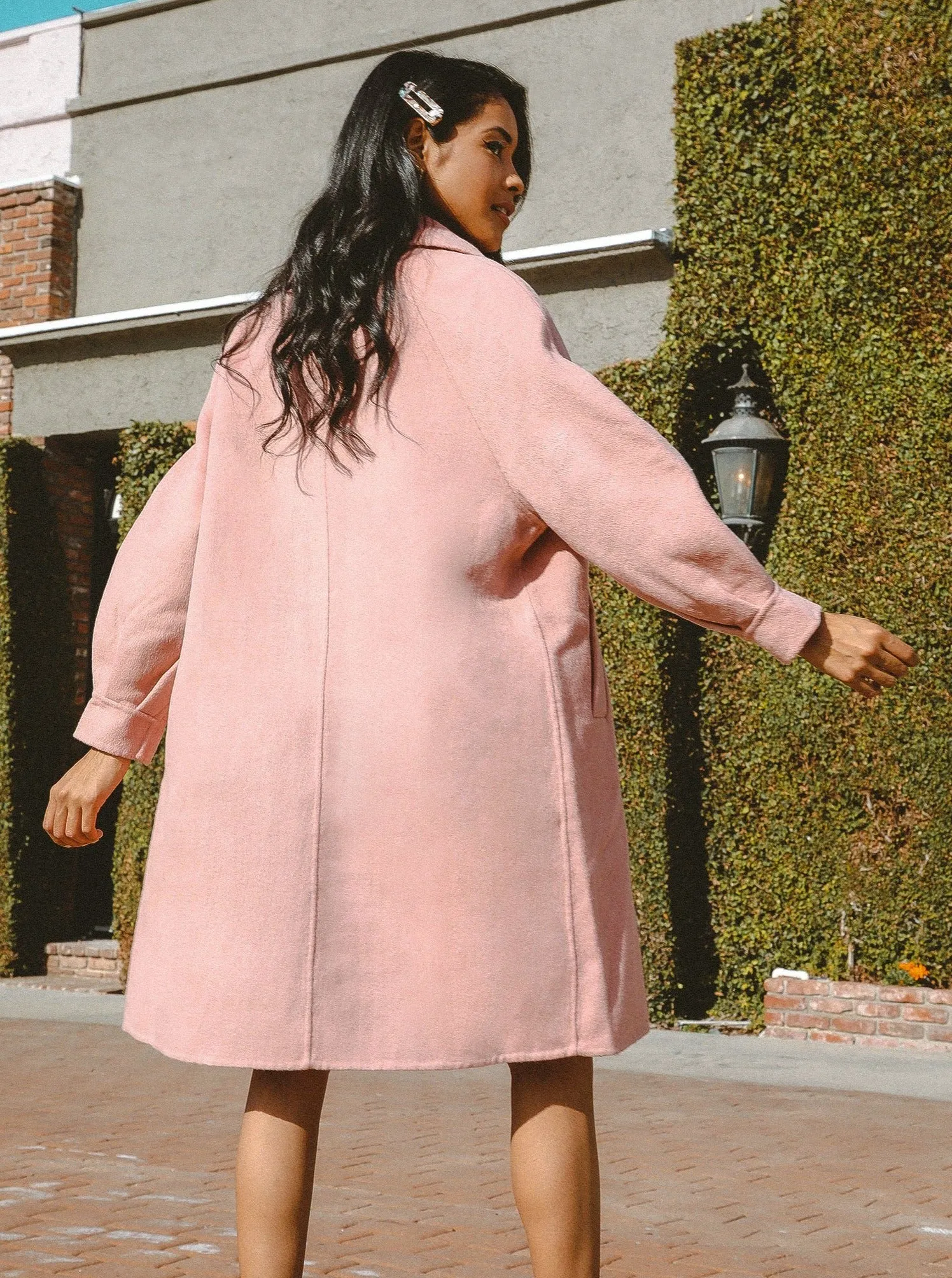 Audrey Balloon Sleeve Wool Coat