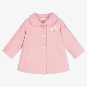 Baby Girls Pink Felted Coat