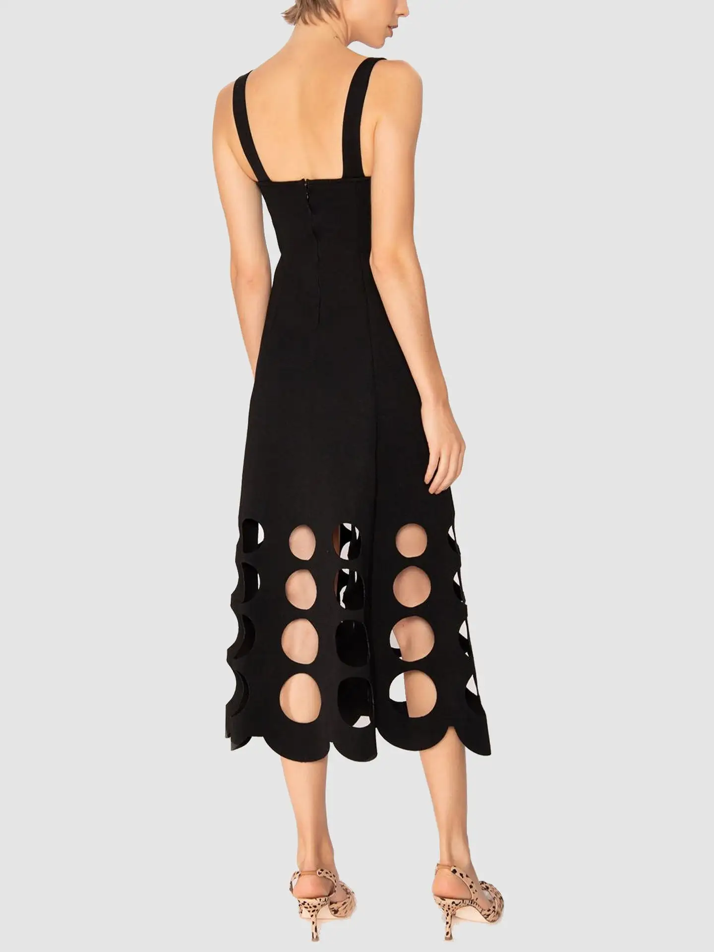 Bionda Laser Cut Out Midi Dress