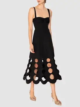 Bionda Laser Cut Out Midi Dress