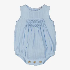 Blue Shirred Cotton Shortie