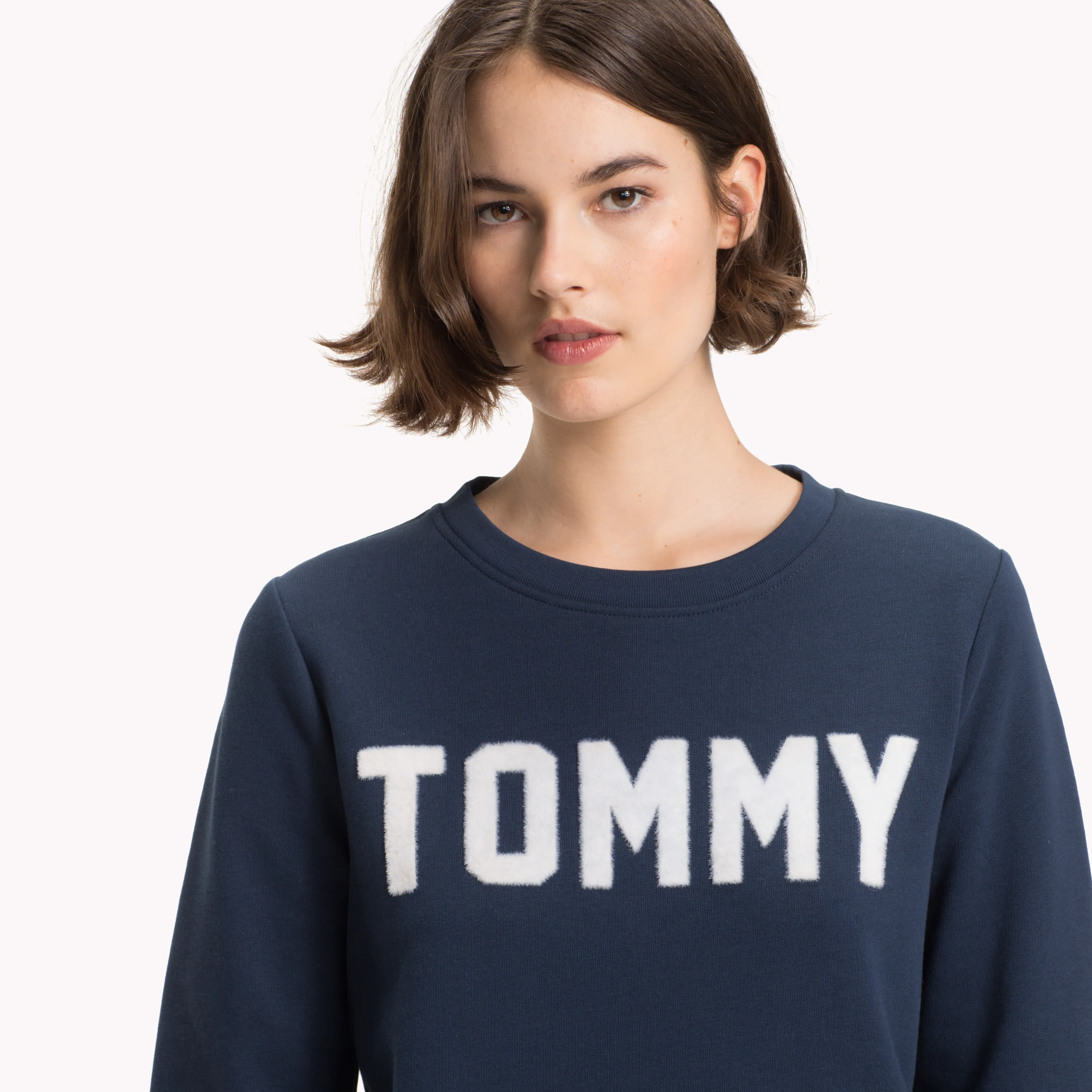 Blue Textured Logo Sweatshirt | Sweatshirts & Hoodies | Tommy Hilfiger