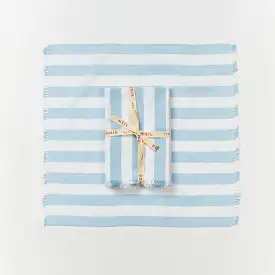 Bonnie & Neil- Woven Stripe Powder Blue Napkins Set of 6