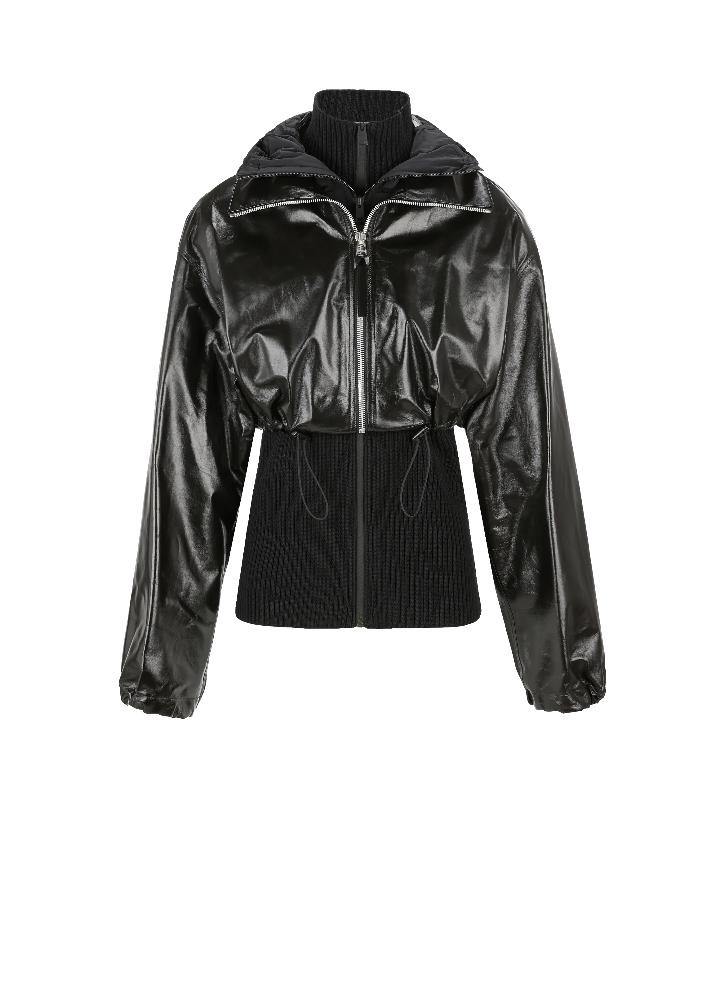 Bottega veneta  Bi-material Lambskin Leather Jacket - Black