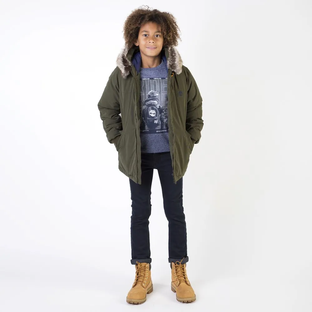 Boys Green Hooded Coat