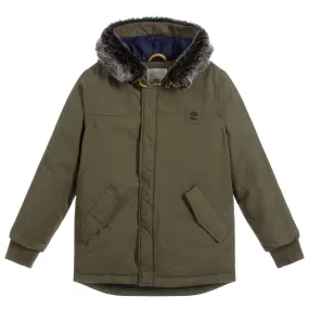 Boys Green Hooded Coat