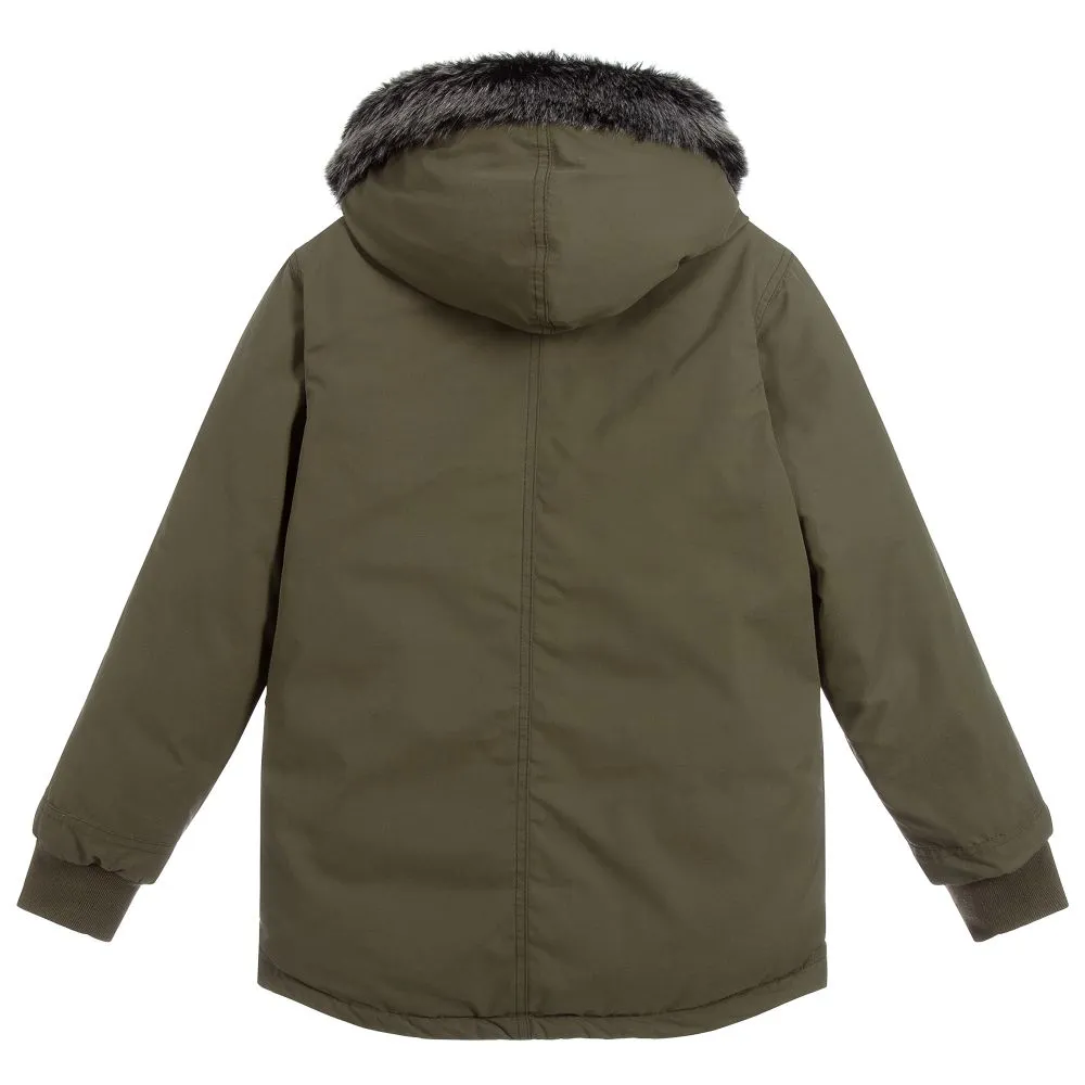 Boys Green Hooded Coat