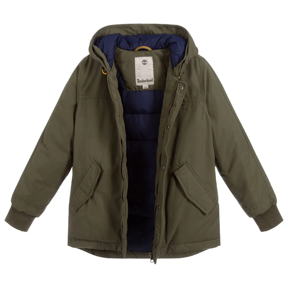 Boys Green Hooded Coat