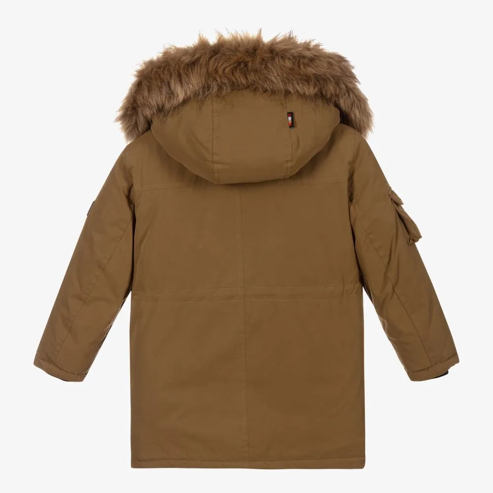 Boys Green Parka Coat