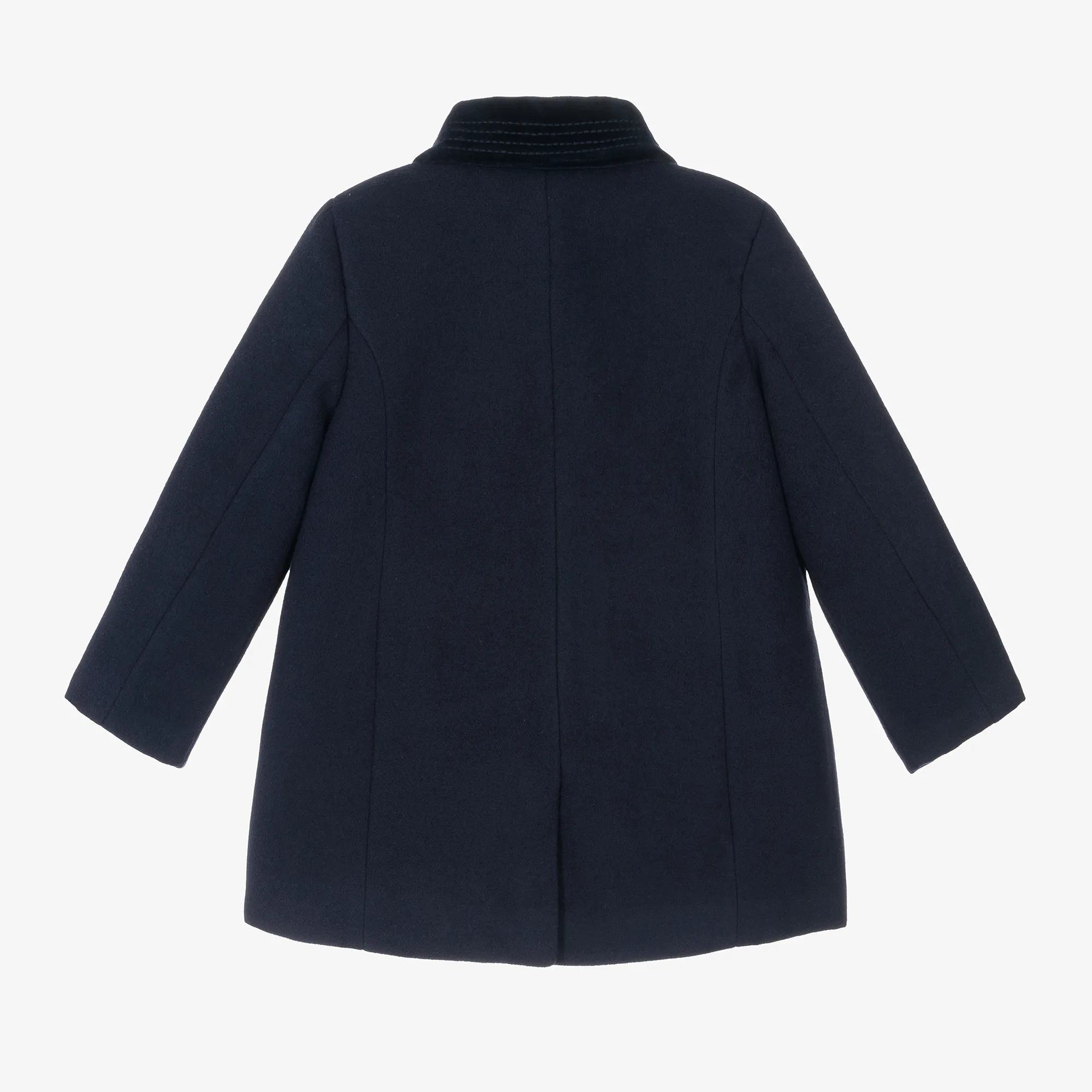 Boys Navy Blue Felted Coat