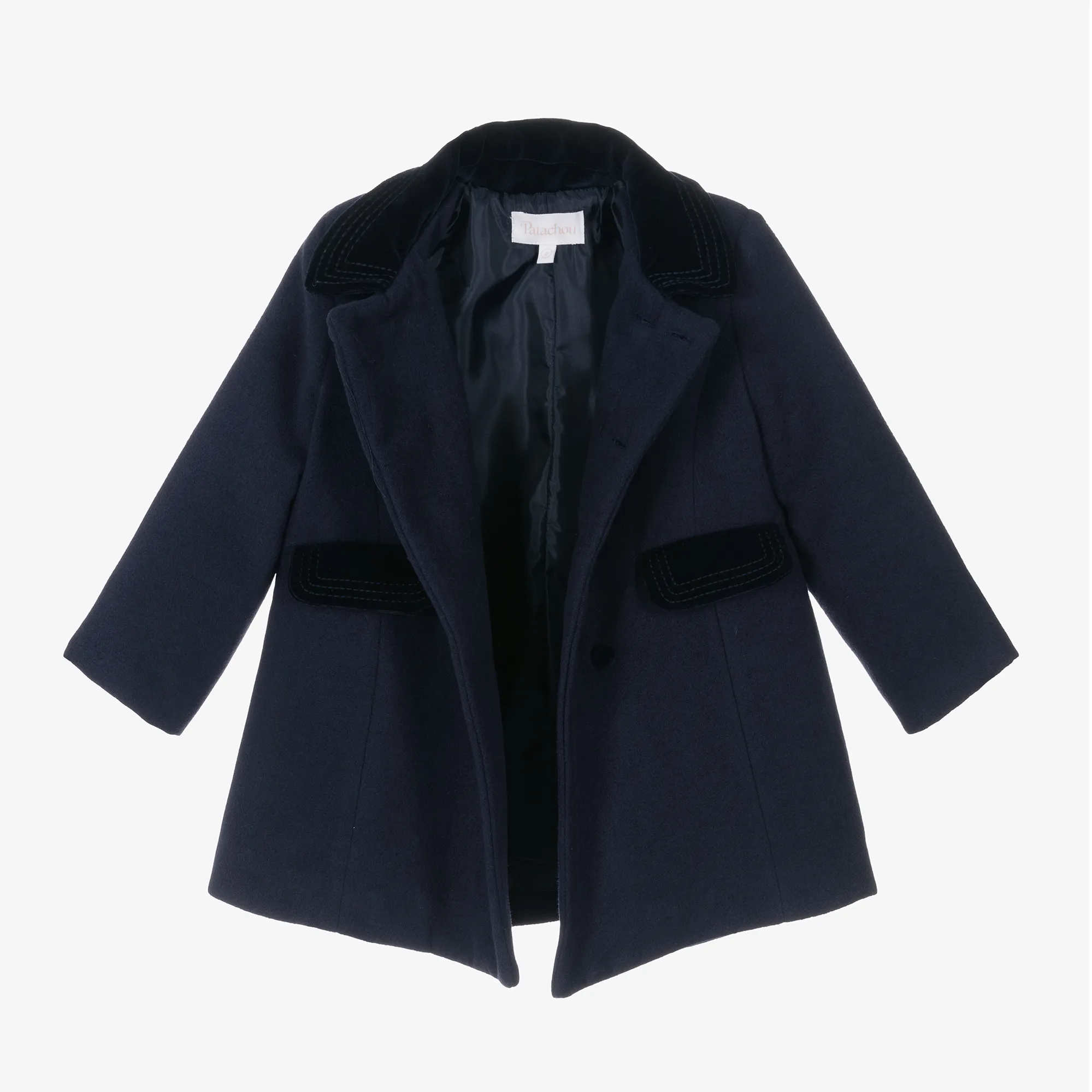 Boys Navy Blue Felted Coat