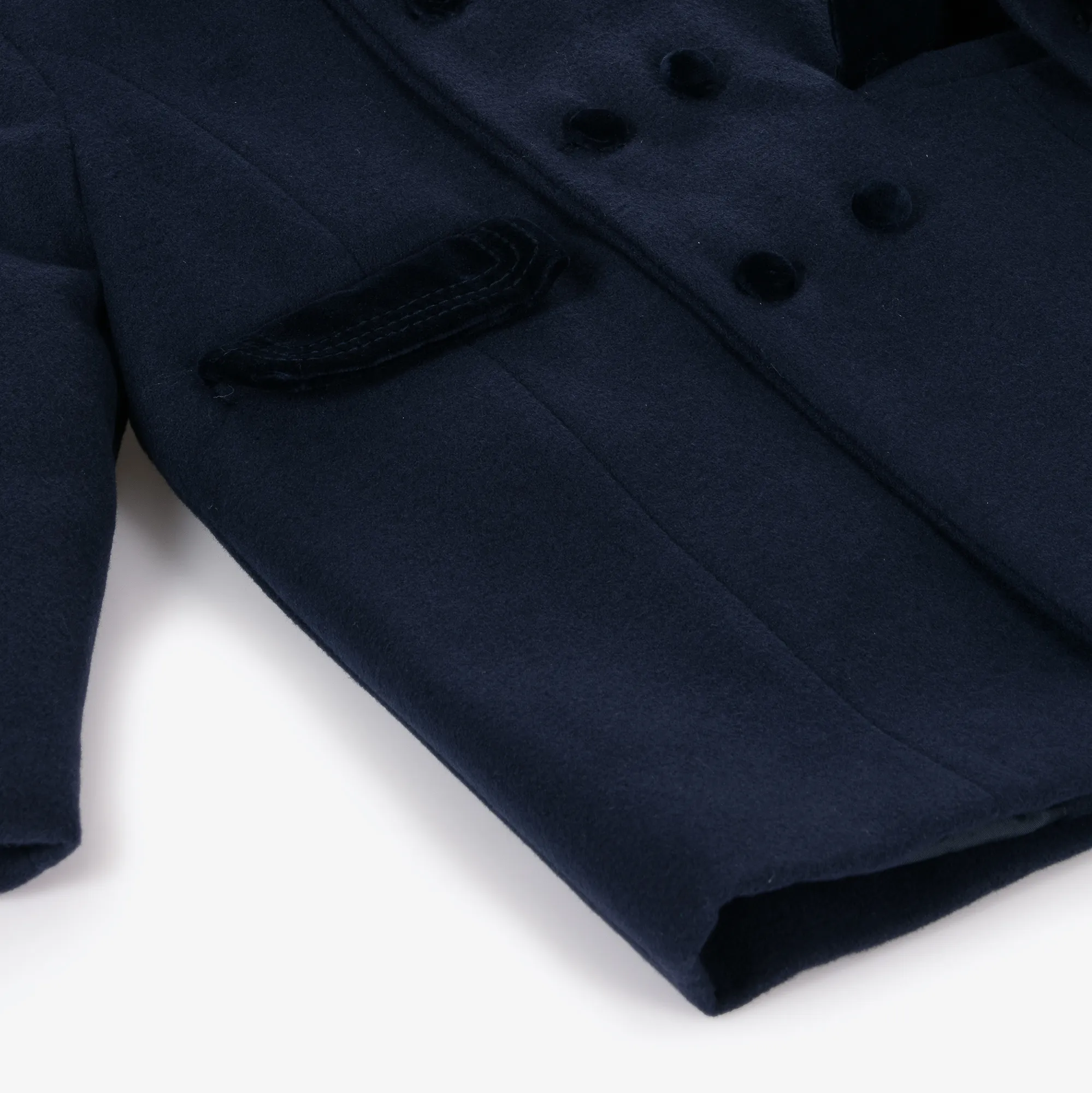 Boys Navy Blue Felted Coat