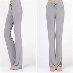 Bright Multicolor Pants Women Drawstring Loose Wide Leg Pants Women Solid Full Length Fitness Pants SM6