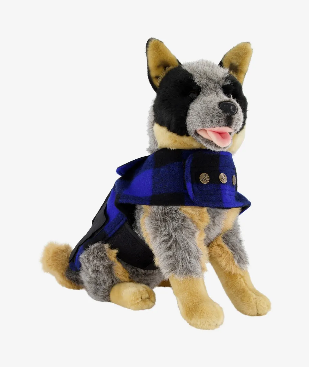 Buy Classic Wool Dog Coat in Blue/Black Check - Swanndri NZ