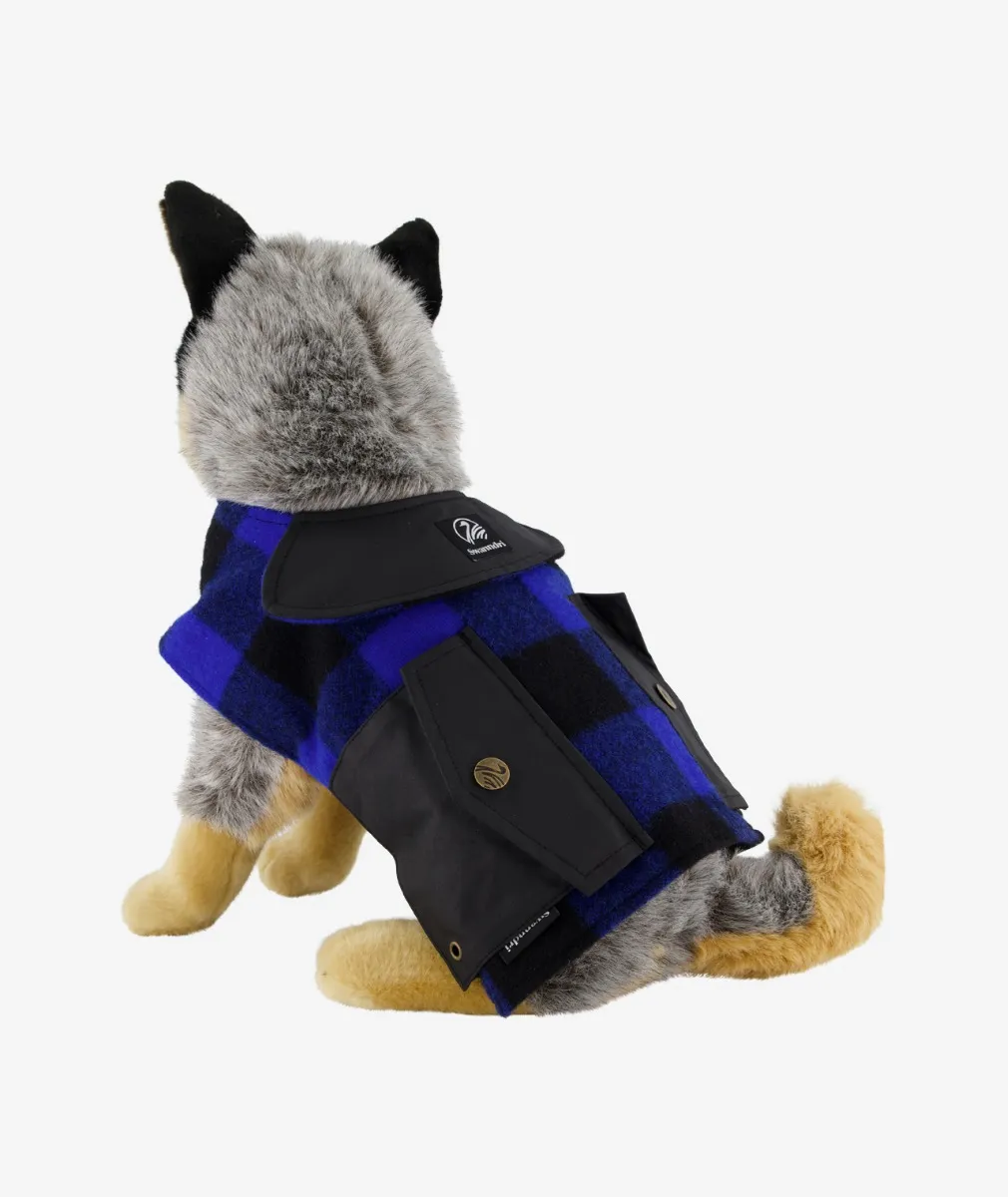 Buy Classic Wool Dog Coat in Blue/Black Check - Swanndri NZ