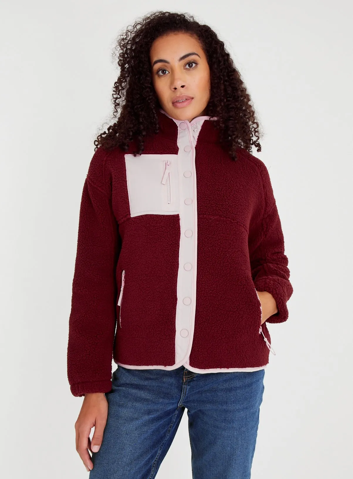 Buy Dark Red Contrast Fleece  18 | Hoodies and sweatshirts | Tu