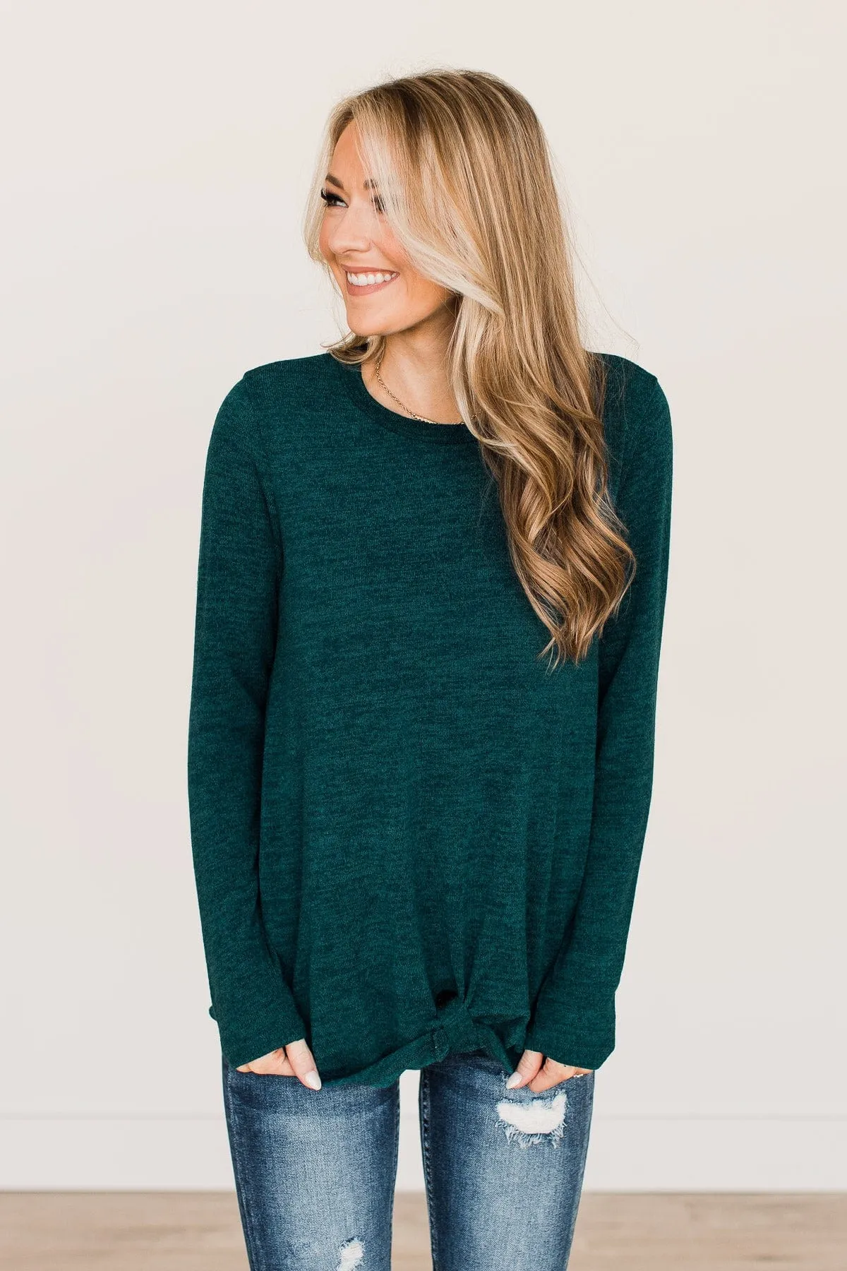 Call On Me Front Twist Top- Dark Teal