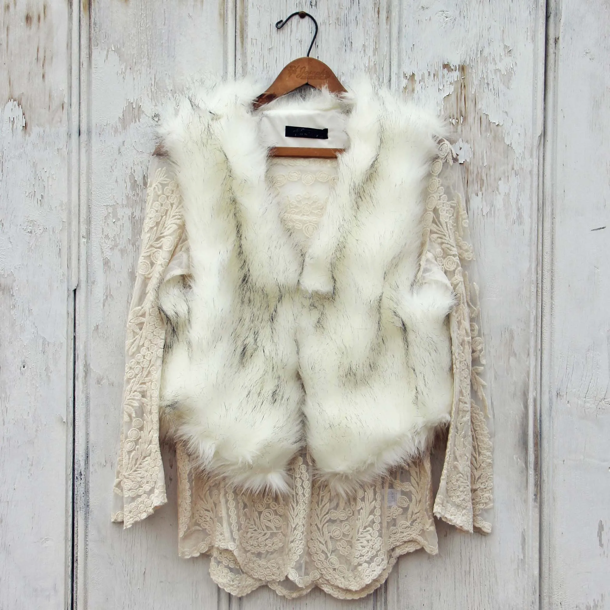 Chumstick Faux Fur Vest in Snow