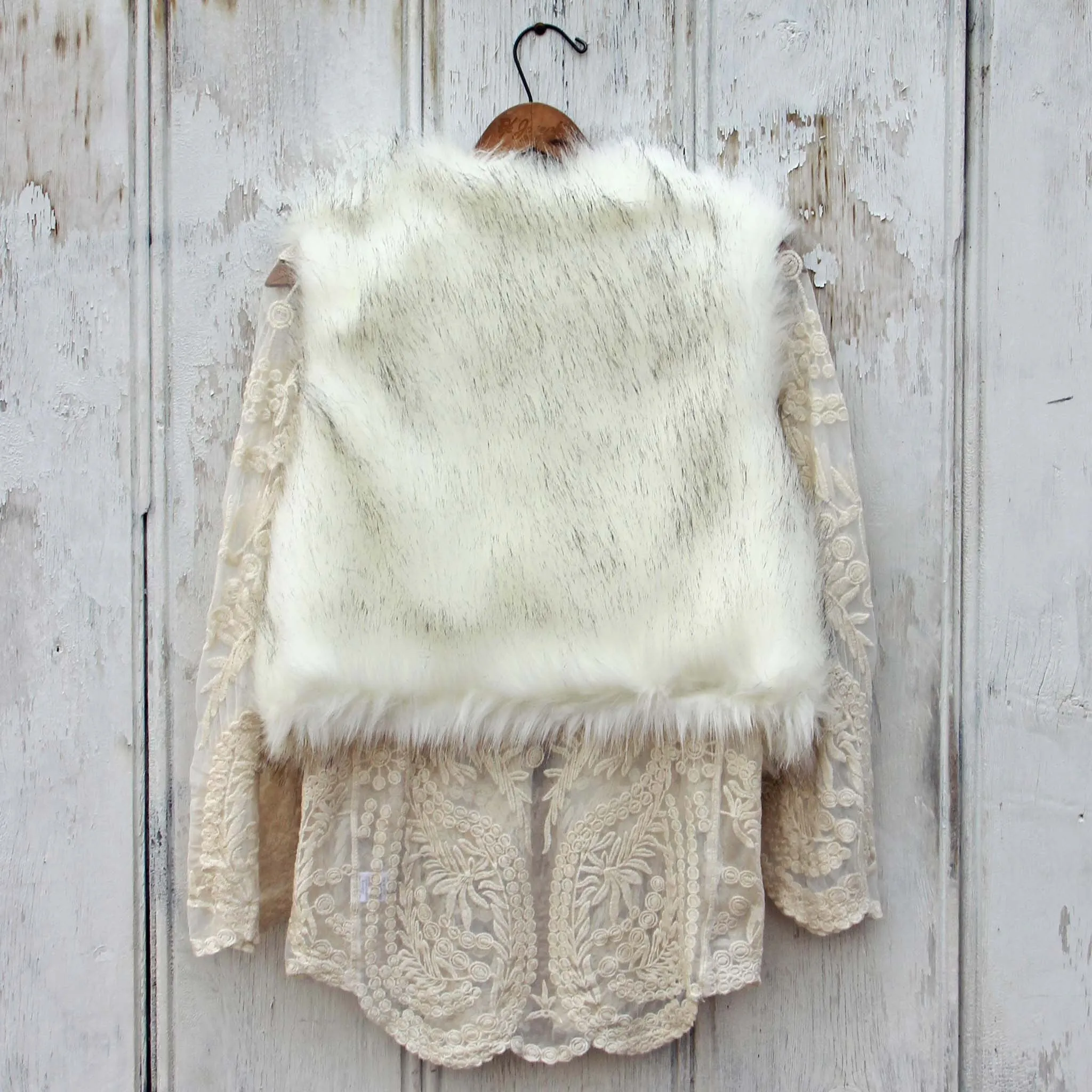 Chumstick Faux Fur Vest in Snow