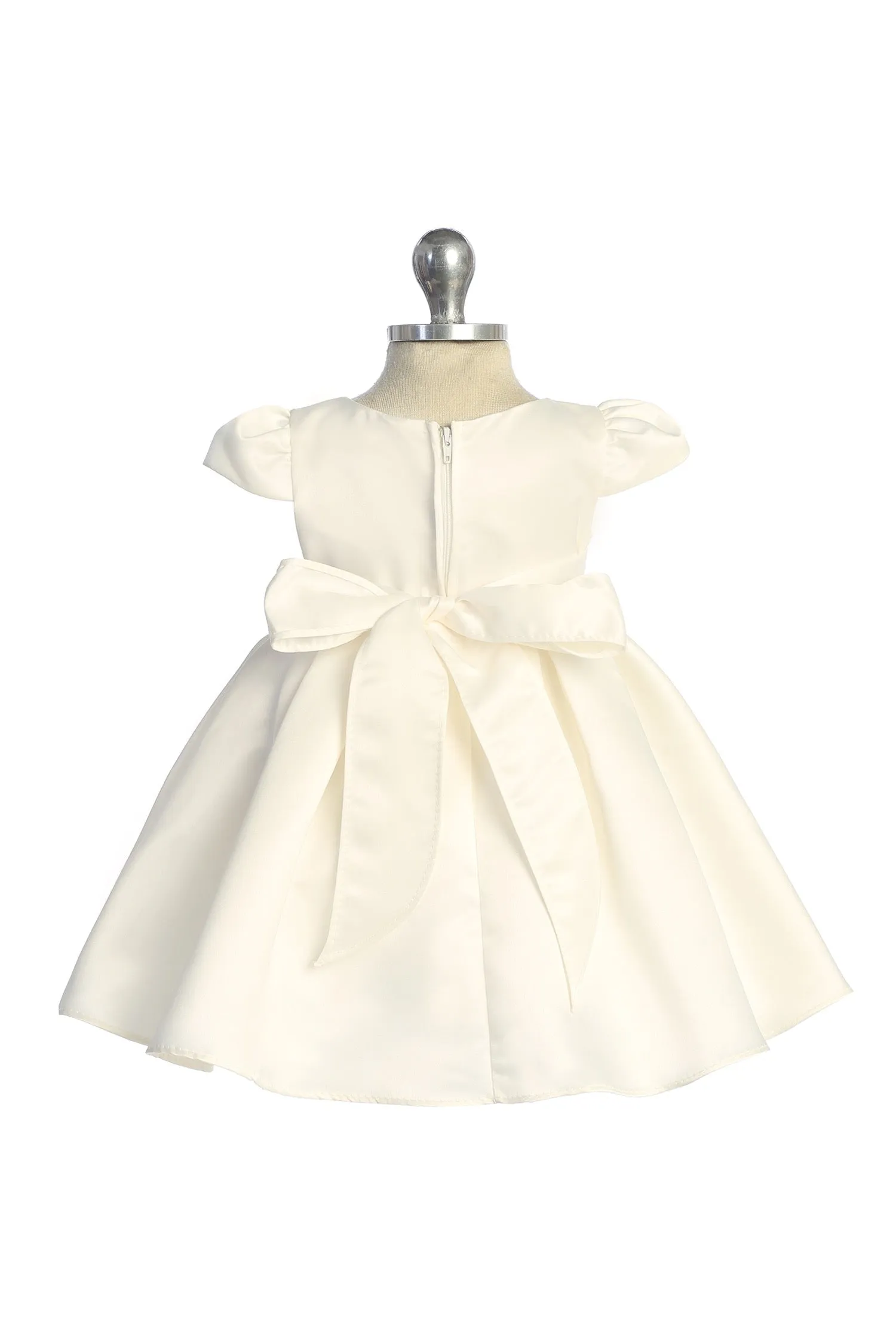 Classic Pleated Baby Dress with Pearl Trim