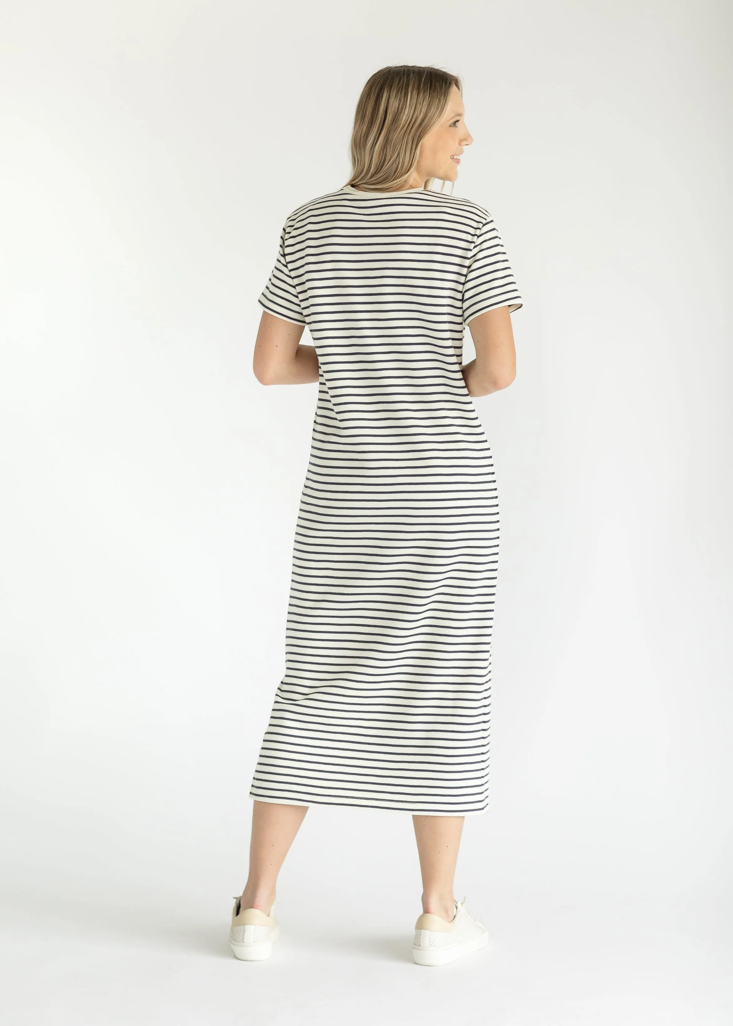 Classic Striped Round Neck Maxi Dress - FINAL SALE