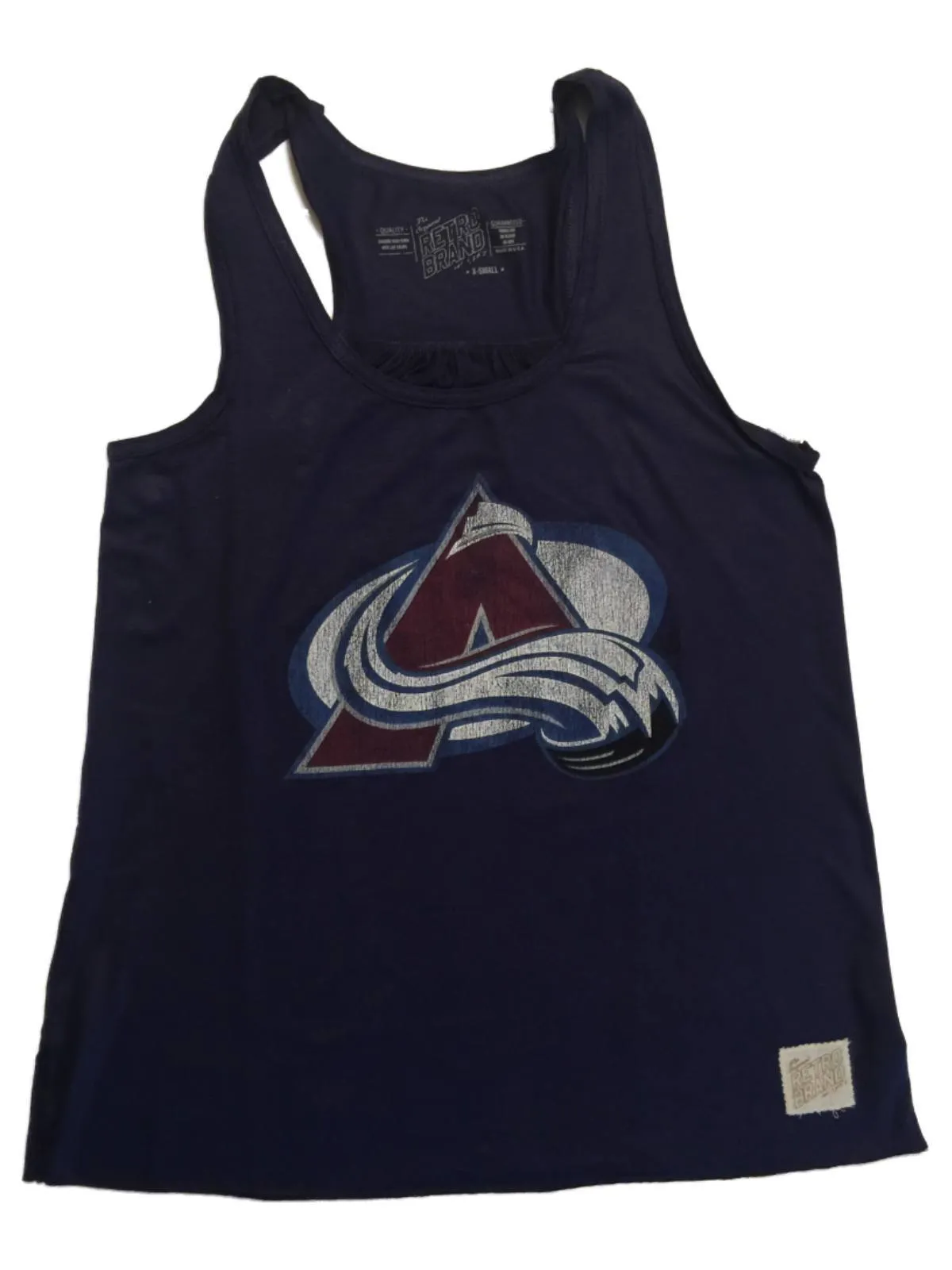 Colorado Avalanche Retro Brand WOMEN Navy Fitted Spandex Racerback Tank Top