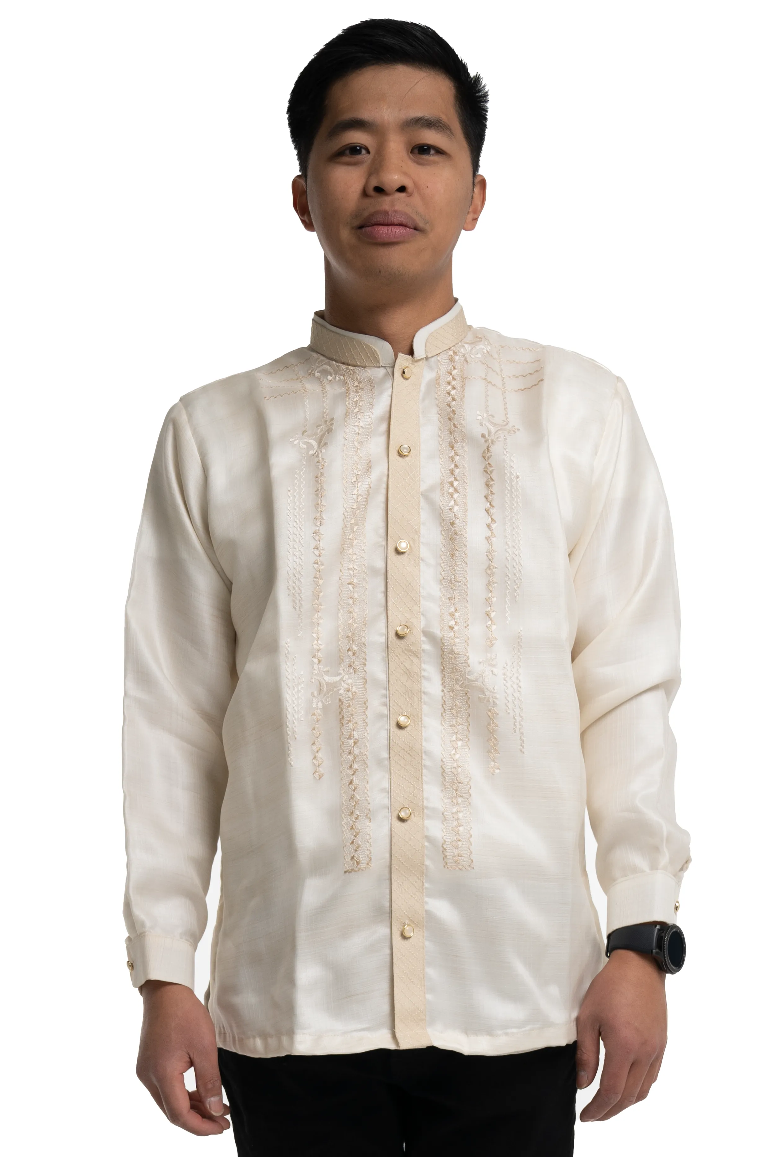 Couples Set White Classic Organza Barong + Organza Barong Dress - JF245