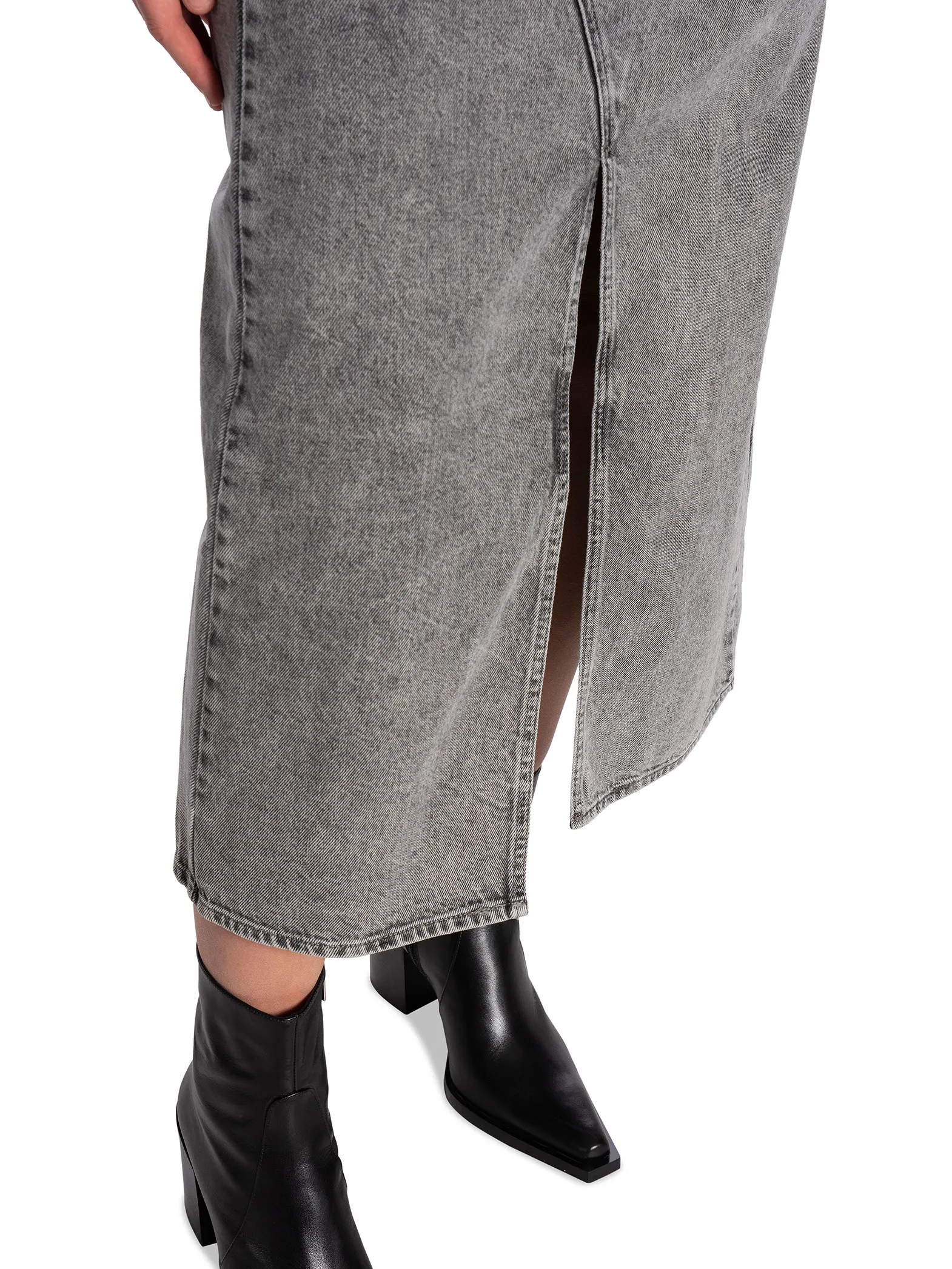 CO´COUTURE SKIRT VIK SYM SLIT MID GREY