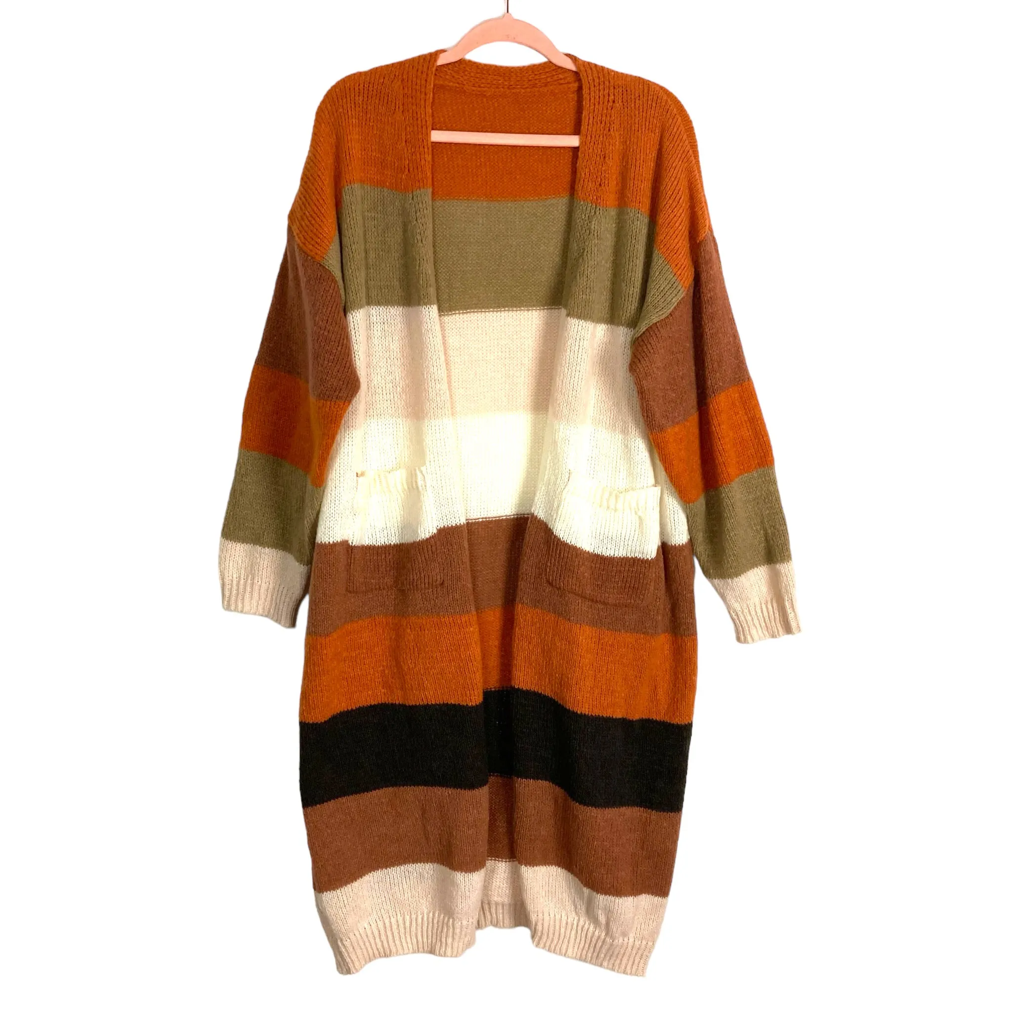 Cupshe Multi-Color Striped Meaghan Longline Cardigan Sweater- Size M (sold out online)