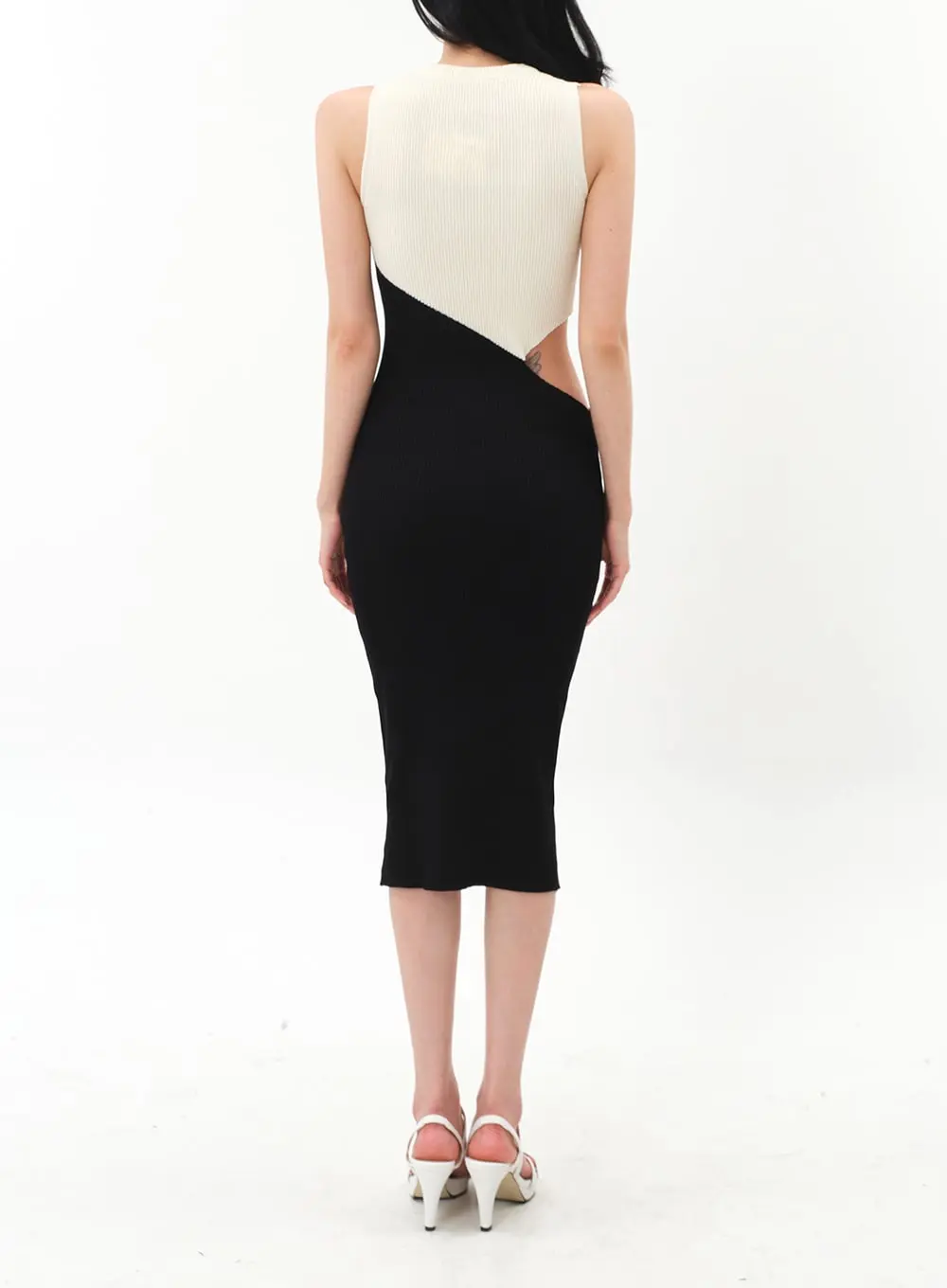 Cut Out Color Block Sleeveless Dress IM5