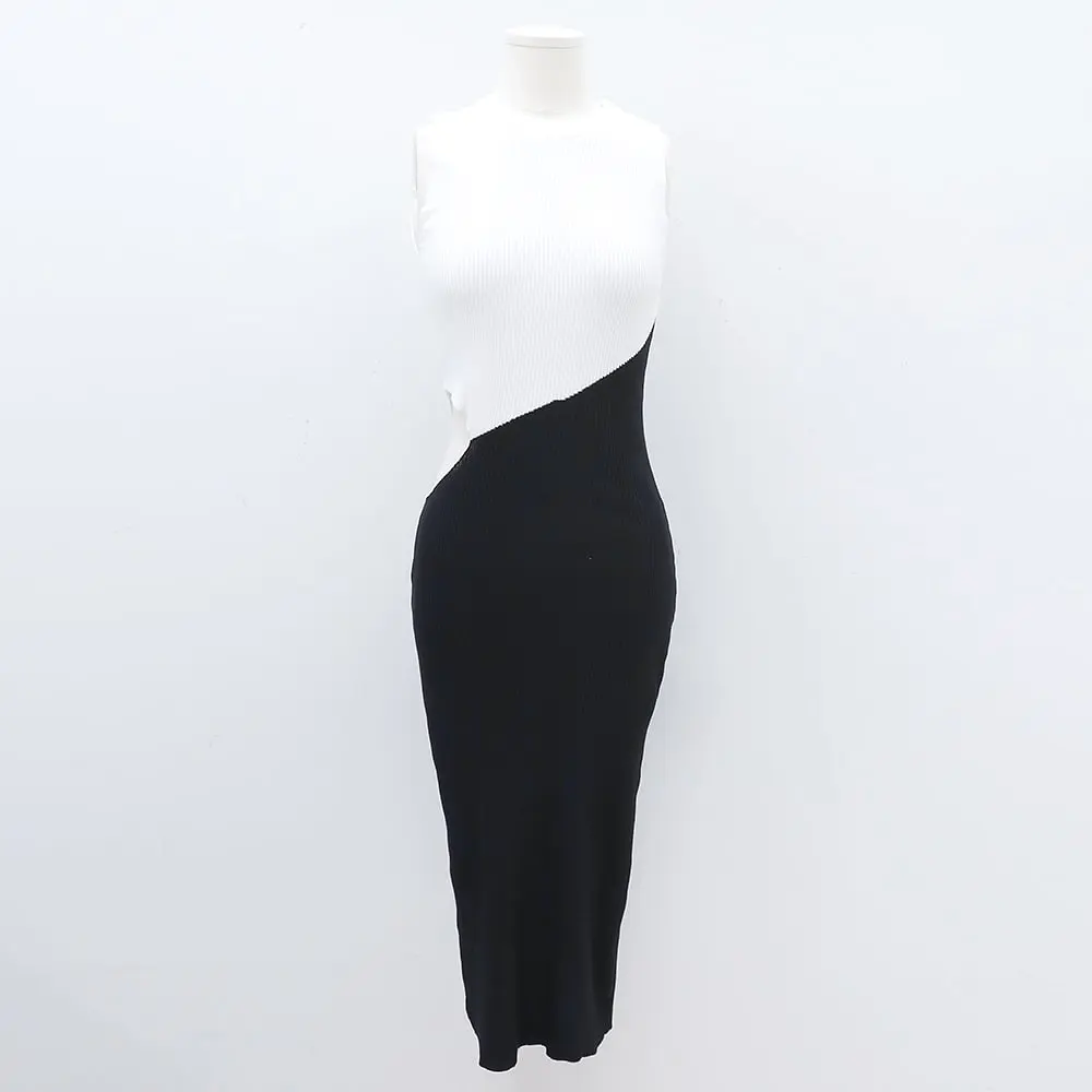 Cut Out Color Block Sleeveless Dress IM5