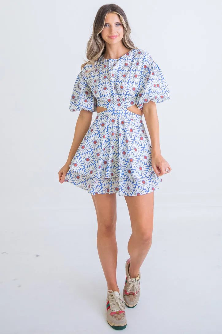 Daisy Poplin Cut-Out Dress