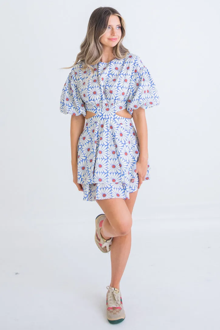 Daisy Poplin Cut-Out Dress