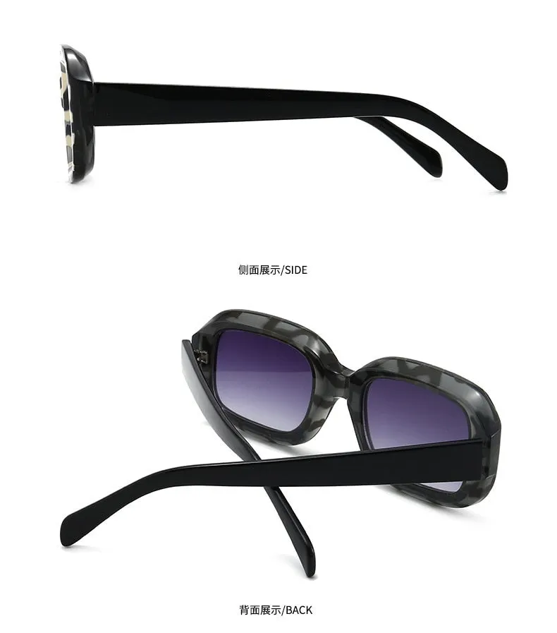 Designer Retro Style Zebra Pattern Frame Oval Sunglasses for Women