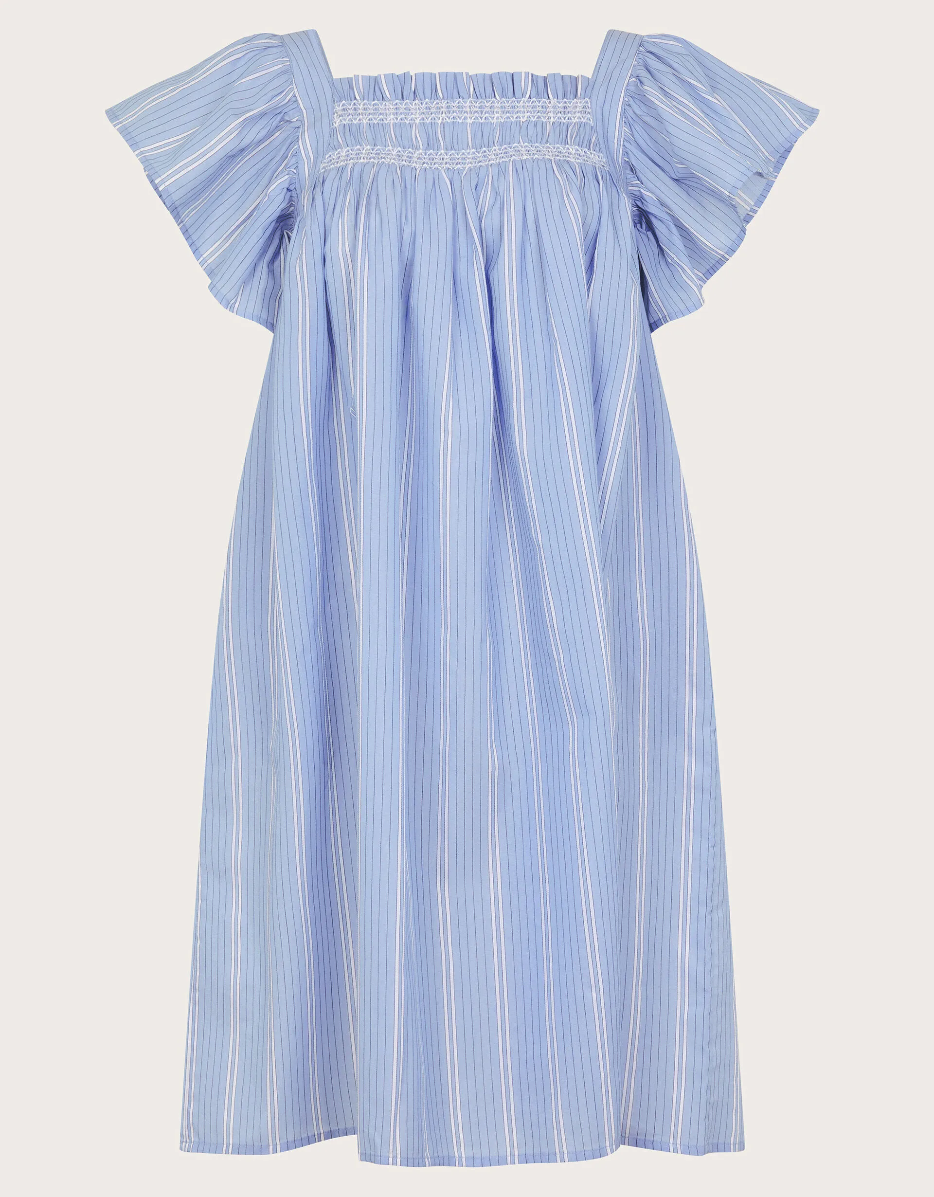 Dora Smock Frill Mini Dress Blue