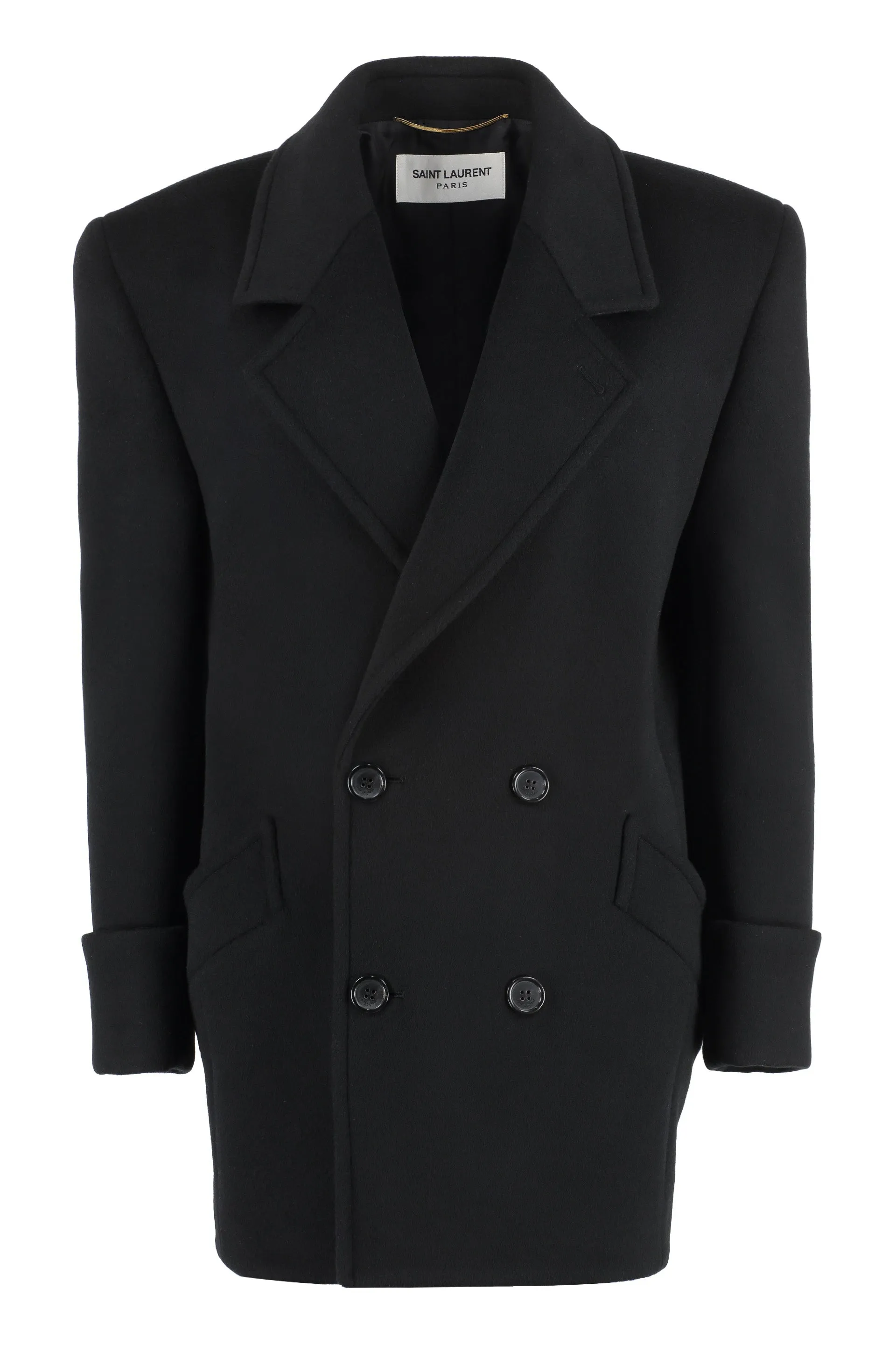 DOUBLE-BREASTED WOOL COAT