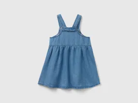 Dungaree skirt in lightweight denim - Light Blue | Benetton