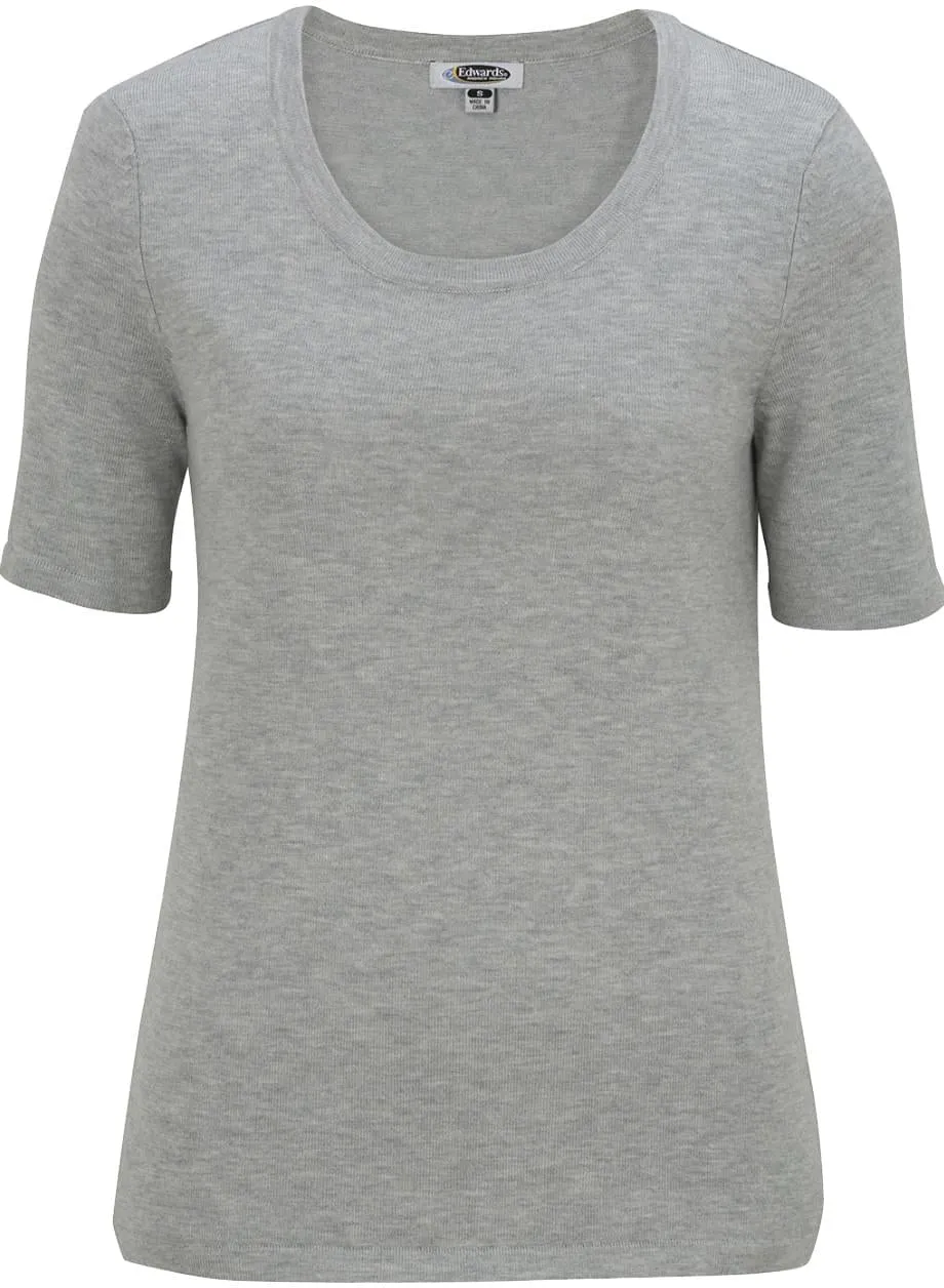 Edwards Ladies Short Sleeve Scoop Neck Sweater