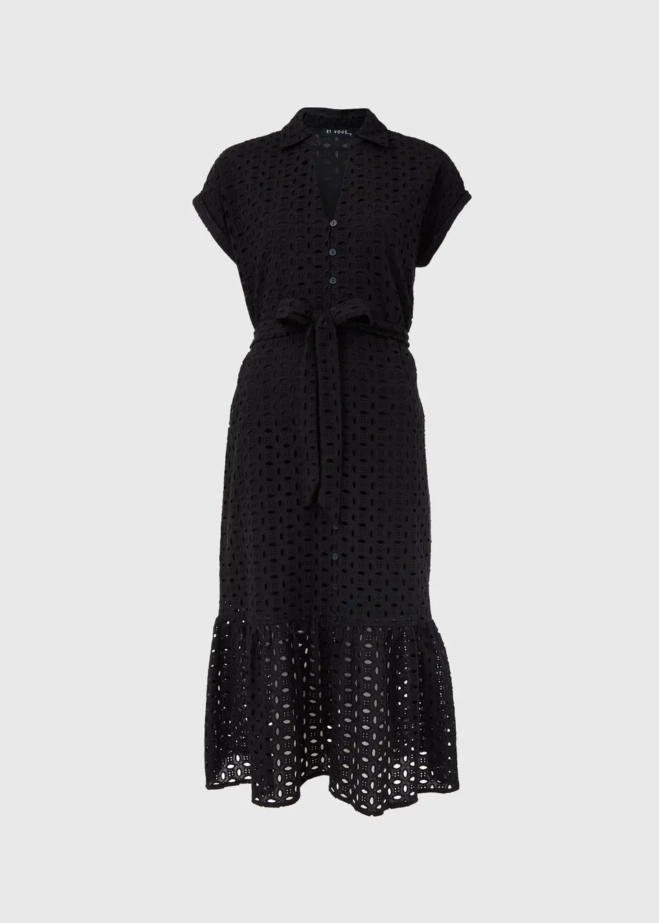 Et Vous Black Schiffli Shirt Dress