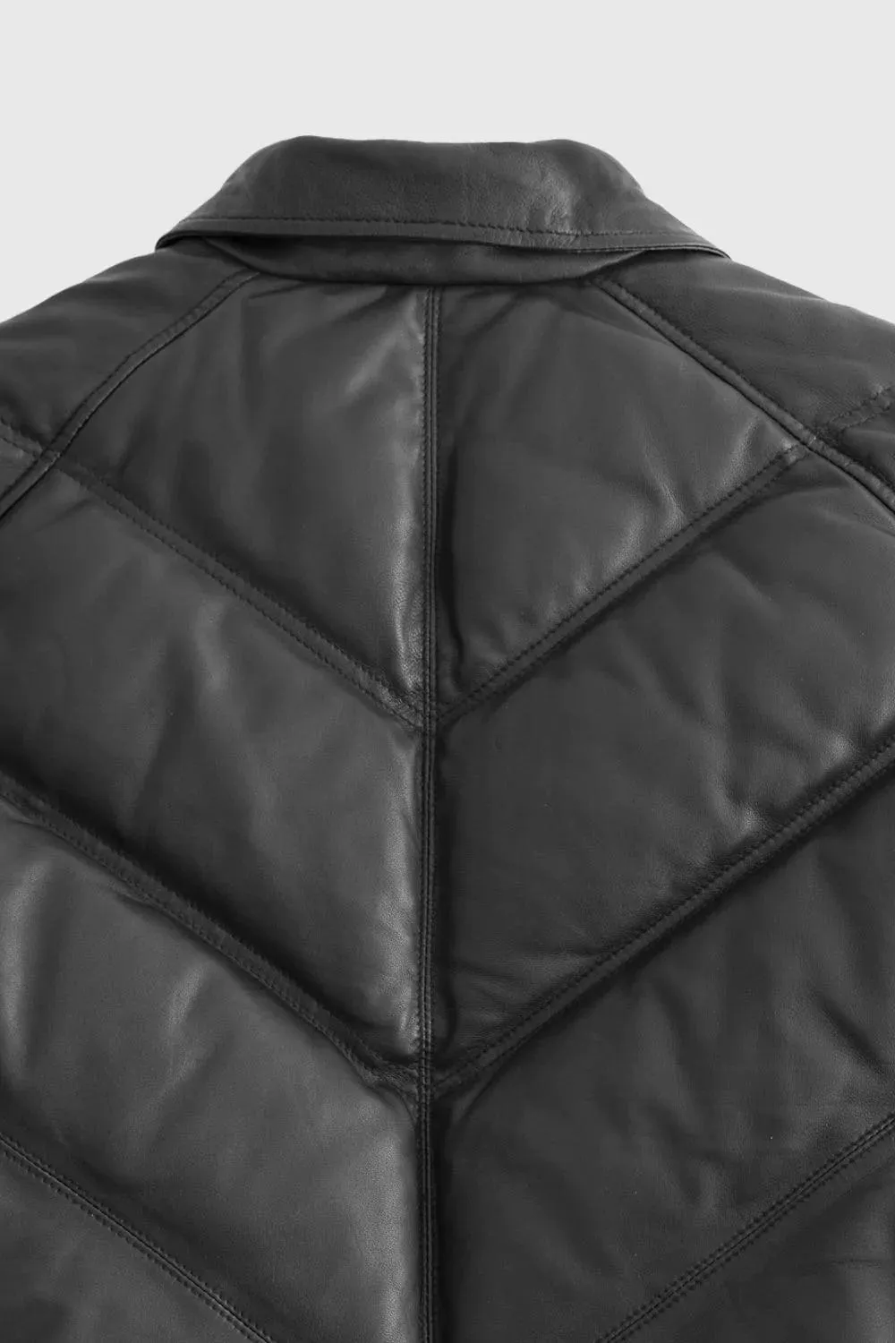 Ezra Mens Puffer Leather Jacket by Whet Blu