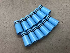 Flat-Top 12 Ferrules Powder Blue with Double Black Stripes