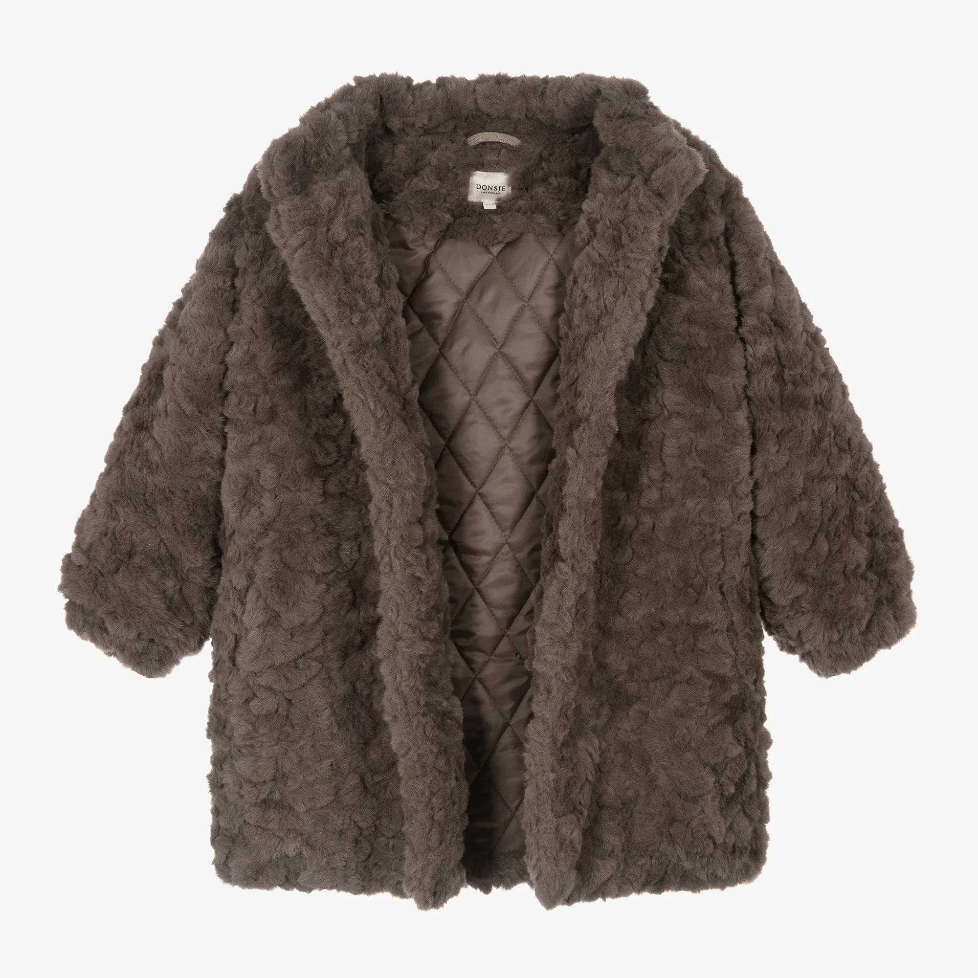 Girls Brown Faux Fur Coat