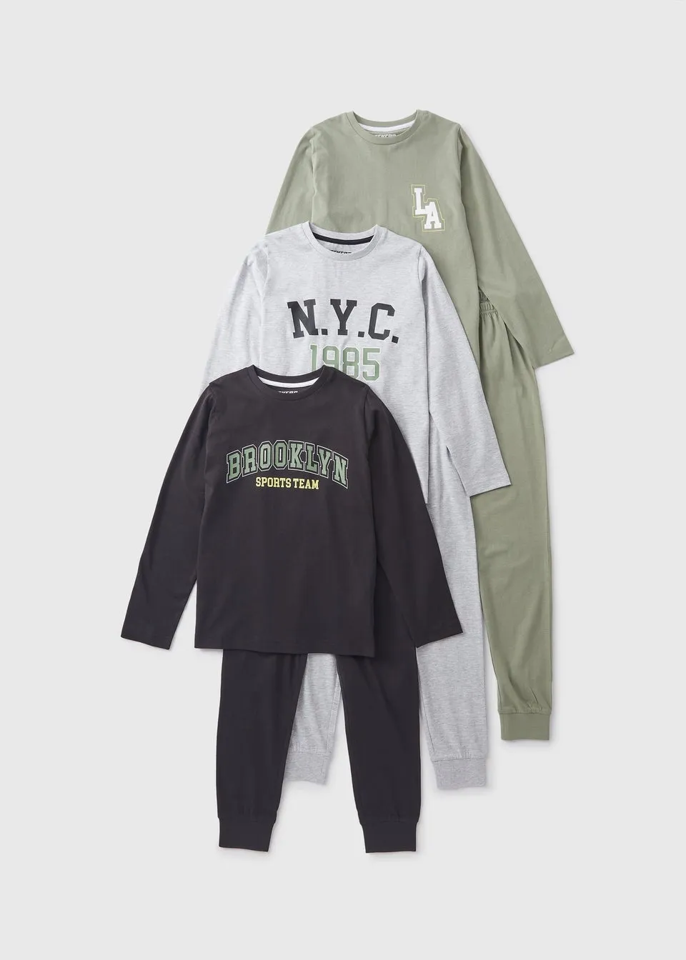 Girls Green NYC Pyjama Top & Bottom Set (7-13yrs)